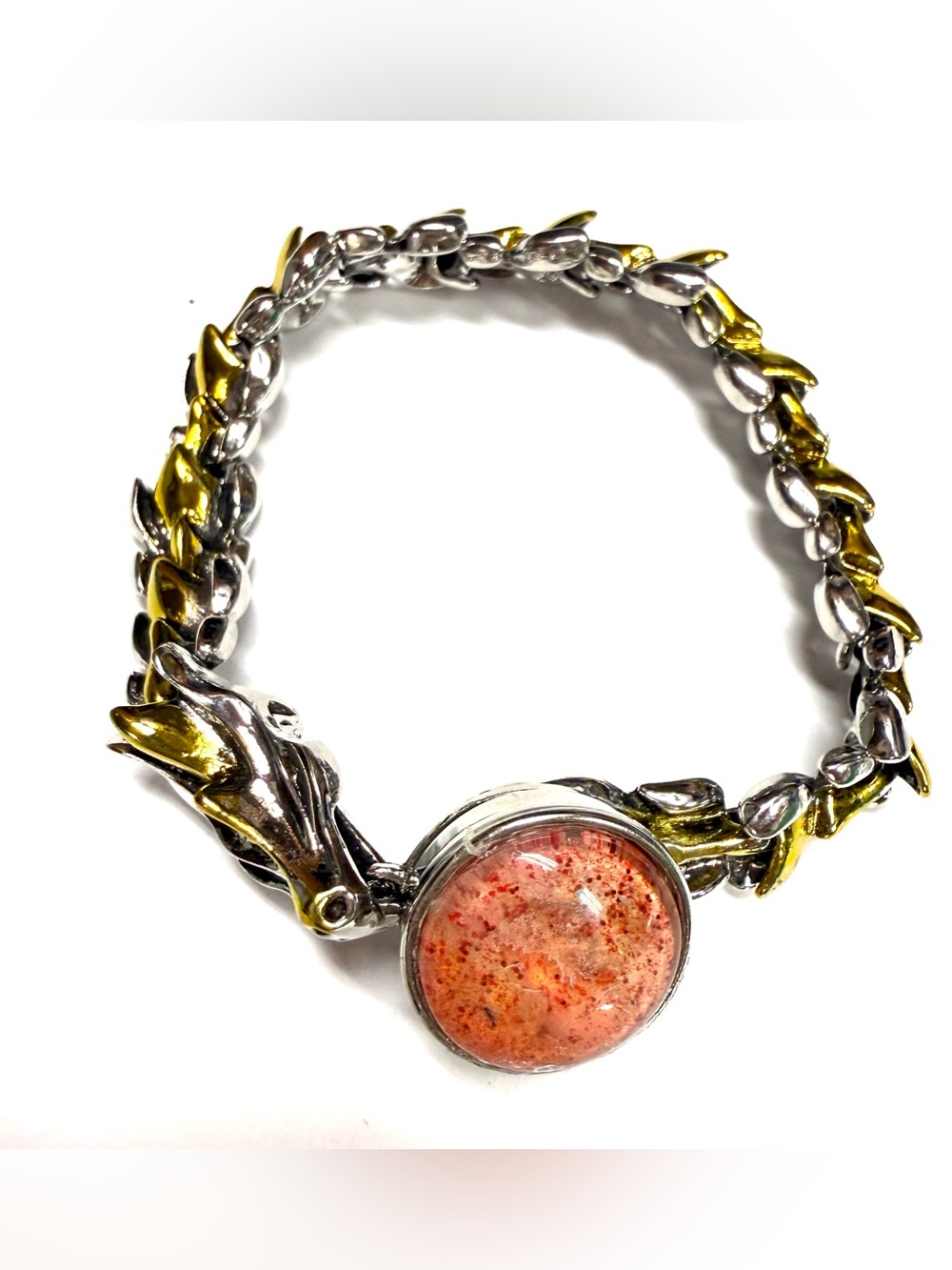 Snap bracelet Dragon gold and silver color with Handmade 20mm snap SB20